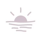 Illustrated icon of a sun over horizon
