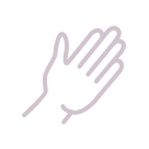 Illustrated icon of a hand